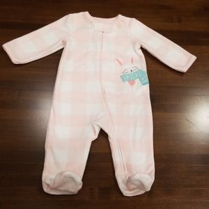 Carter's fleece bunny sleeper, 3 months!